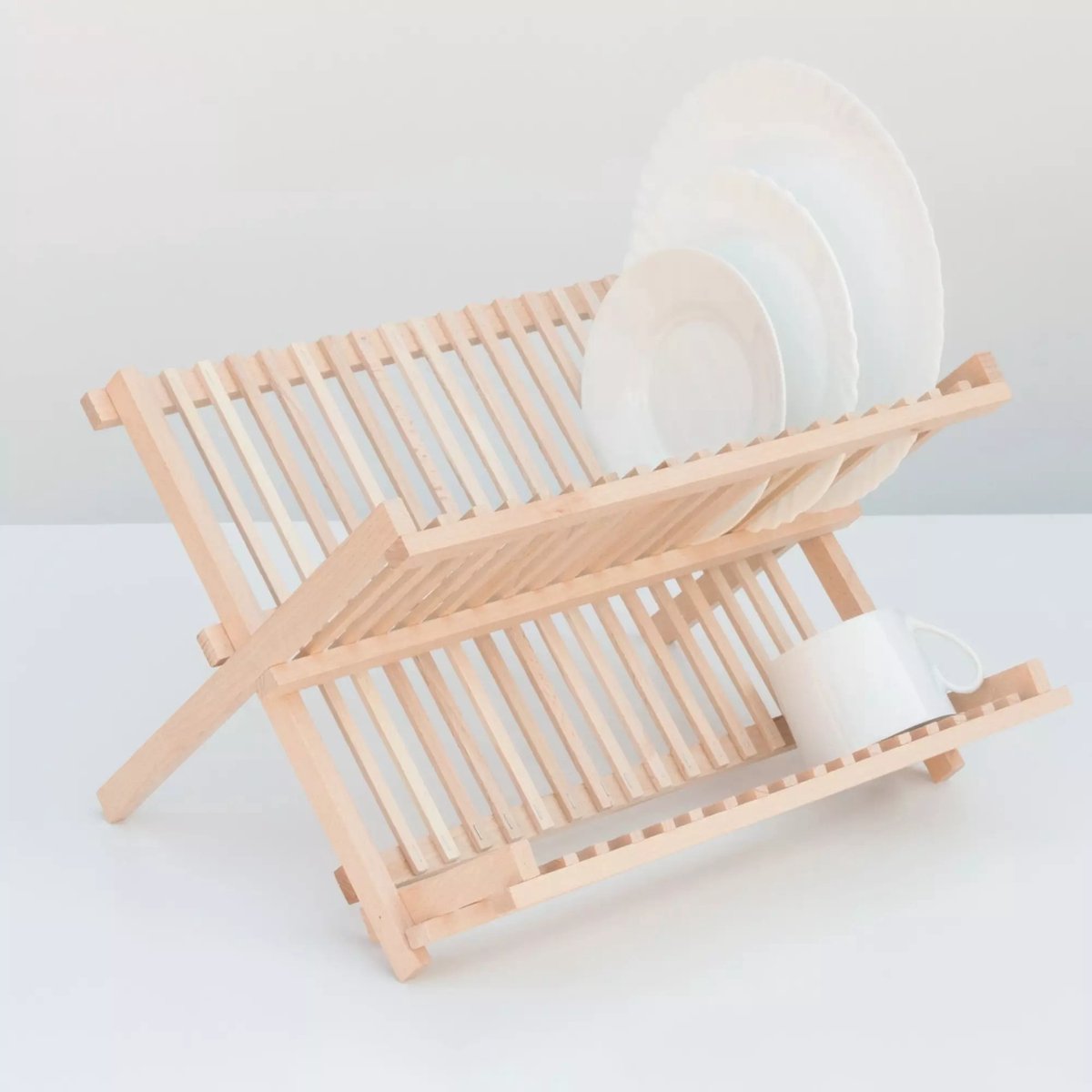 HOCHO Beukenhouten Afdruiprek 420x380 mm – Opvouwbaar en Duurzaam