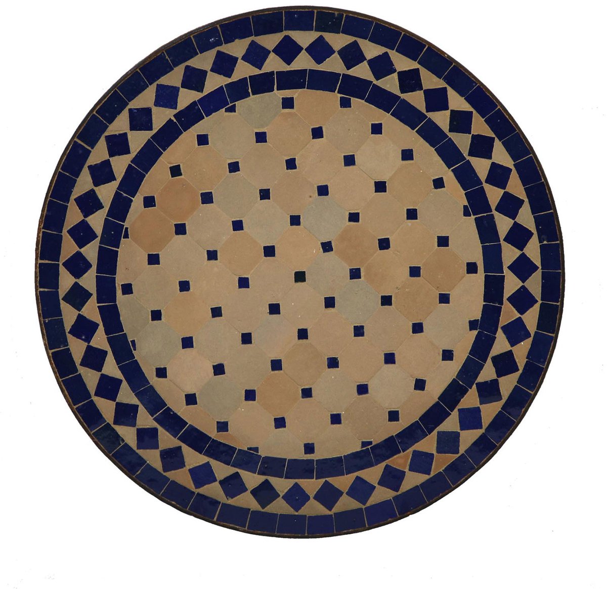 Bijzettafel mozaïek Ø45 cm blauw-rhombus