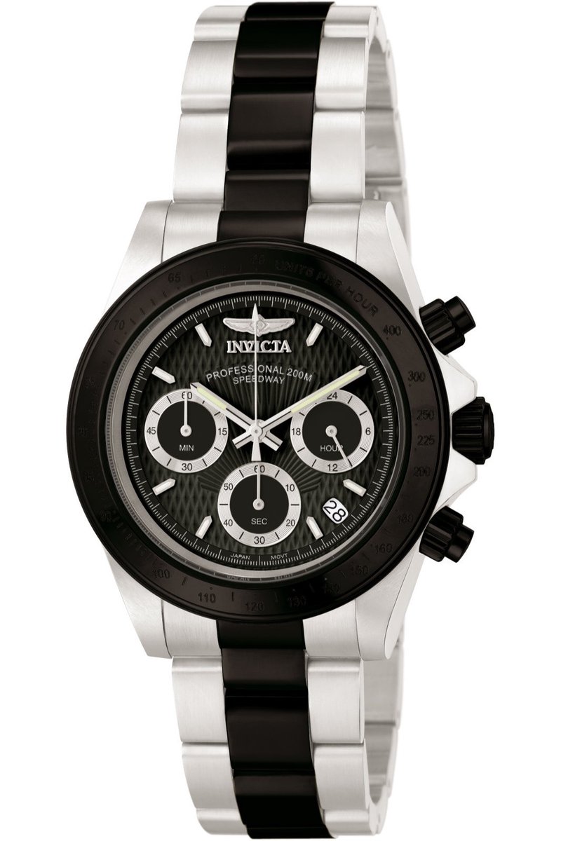 Invicta Speedway 6934 Heren Horloge - Waterdicht - Analoog - Quartz Uurwerk - Roestvrij Staal met grijze Wijzerplaat - 39mm