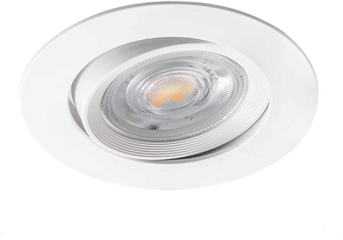 LED Inbouwspot - Kingtron - 7W 630lm 38D - Dimbaar - 840 Natuurlijk Wit 4000K - Rond - Wit