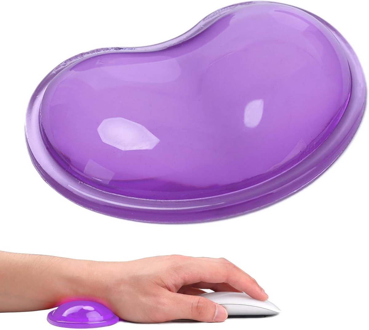 Zachte gel polssteun in hartvorm - Paars - Ergonomische siliconen gel polssteun