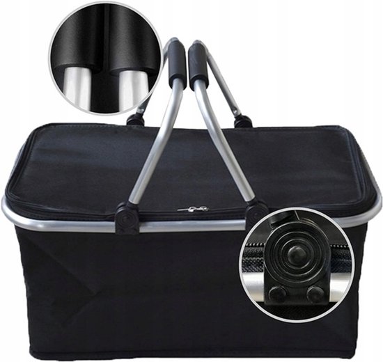 Panier pique-nique pliable - Sac isotherme - Sac de plage - Panier isotherme - 30 litres