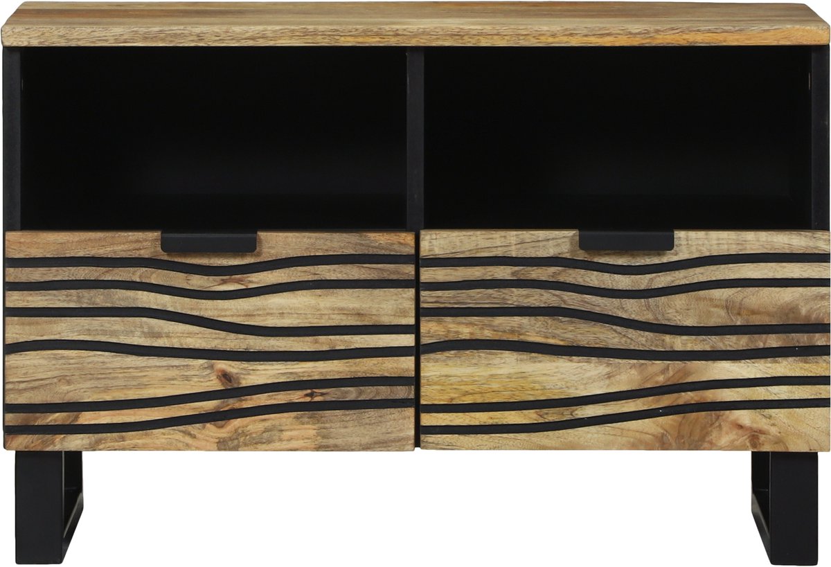 vidaXL - TV - Eenheden - met - lade - Bruin - 70 - x - 33 - x - 46 - cm - Bewerkt - hout