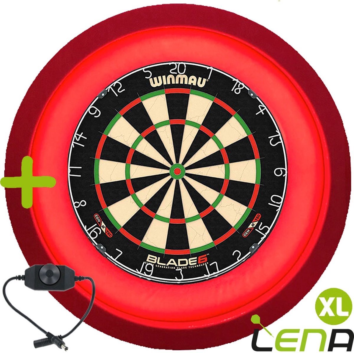 LENA Dartbordverlichting Deluxe XL (Rood ) + Dimmer
