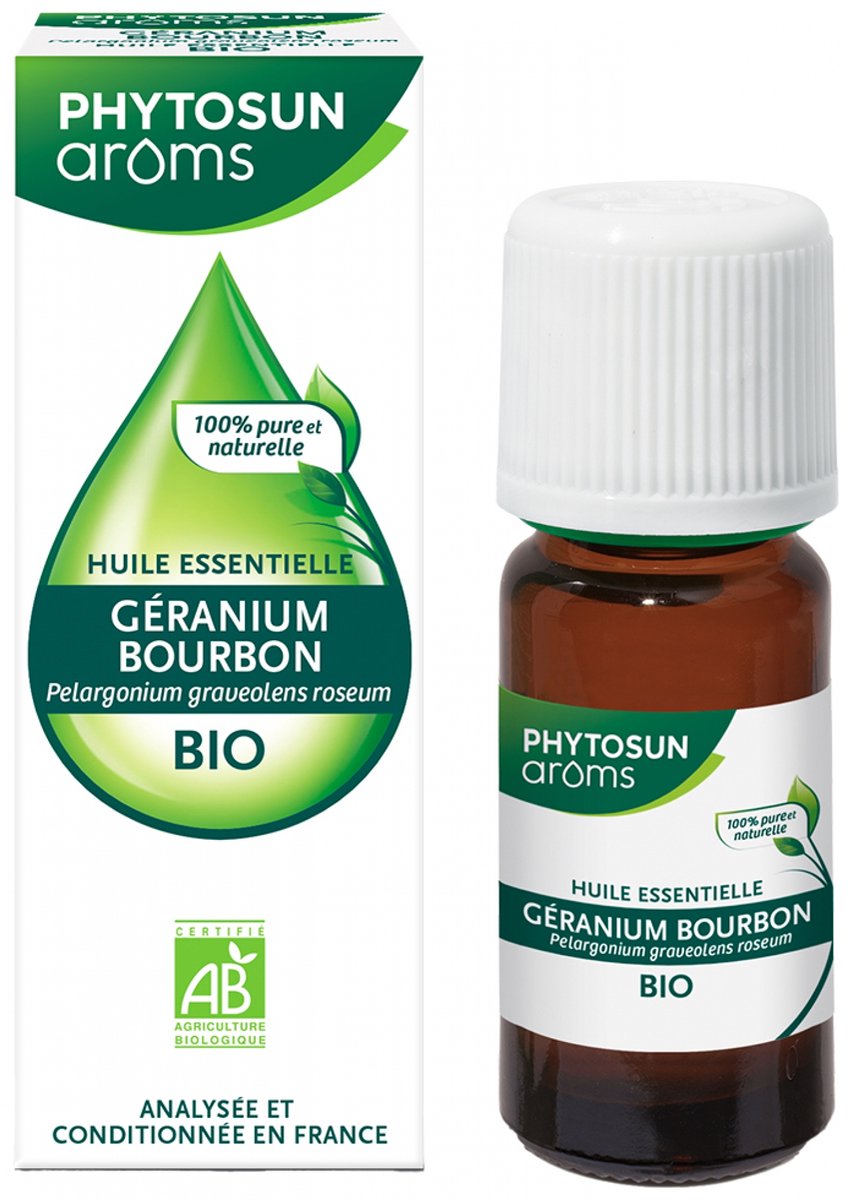 Goedkoopste Phytosun Arôms Etherische Olie van Geranium Bourbon (Pelargonium Graveolens Roseum) Bio 10 ml