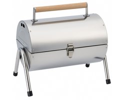 alpina Houtskool BBQ - Draagbare BBQ met Handgreep - Barbecue Camping met Ventilatie En Sluitclip - Houtskoolbarbecue Compact 38 x 30 x 19 cm - RVS