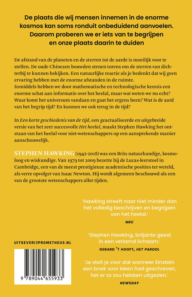 Een korte geschiedenis van de tijd - back cover