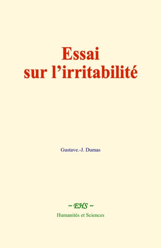 Essai sur l’irritabilité - cover
