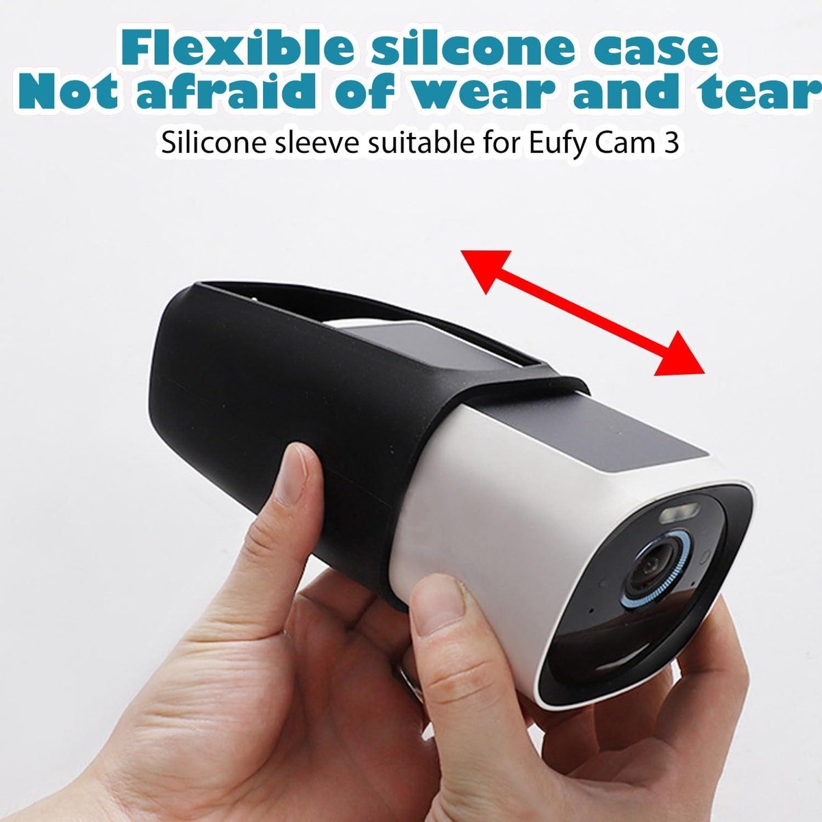 Lot 2 Coques Silicone Noires EufyCam 3C / S300 - Protection Intempéries Anti-UV Sporgo