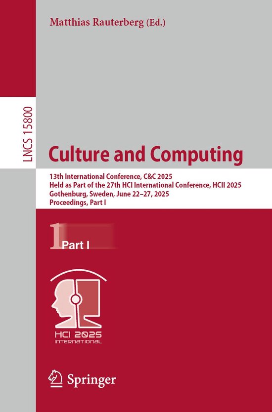 Springer Nature Proceedings Computer Science 1 - Culture and ... - cover