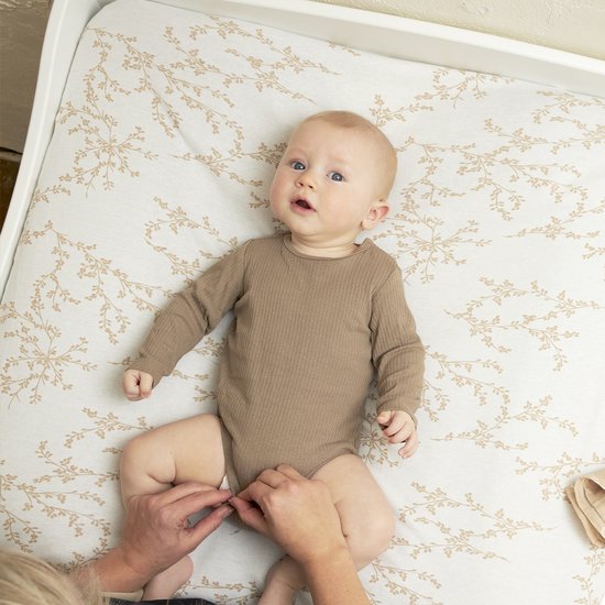 Meyco Baby Branches hydrofiele doeken - 3-pack - sand - 70x70cm — afbeelding 5