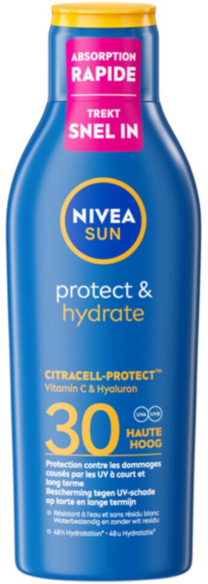 NIVEA Sun Protect & Hydrate Zonnebrand SPF 30 - 2 x 200 ml - Voordeelverpakking