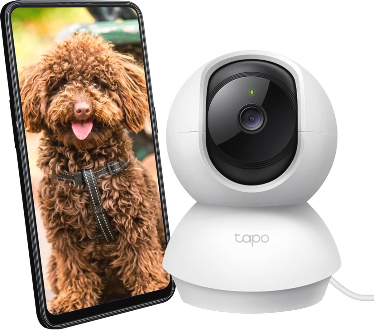 WiFi FHD Bewakingscamera voor Binnen met 360° Rotatie, 2-Weg Audio, Nachtzicht en Bewegingsdetectie
