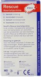 Verpakking met informatie over SoreFix Rescue koortslipcrème. Effectief in alle 4 de fases. Met MD, 15°C en CE keurmerk.
