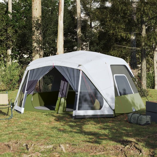 vidaXL - Tent - met - LED - 10-persoons - snelontgrendeling - lichtgroen van Merkloos — afbeelding 3