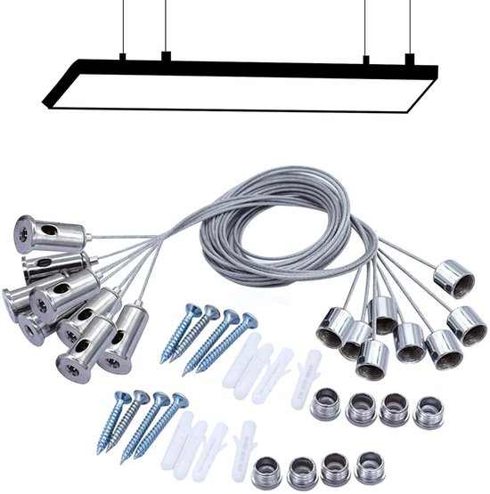 8 Pieces Adjustable Stainless Steel Wire Ropes Cable Hangings for LED ...