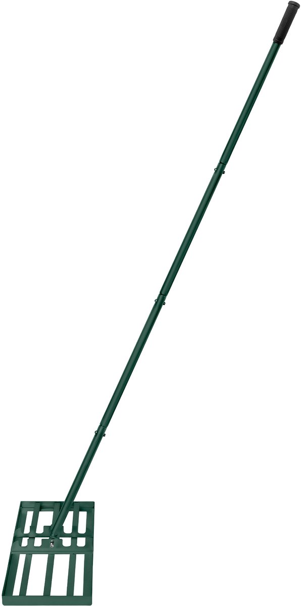 Aufun gras egaliseer rake leveling rake golf profi roestvrij staal nivellering hark met verstelbare steel voor golfbaan, tuin en hof (25×50 cm, groen) van Aufun — afbeelding 2