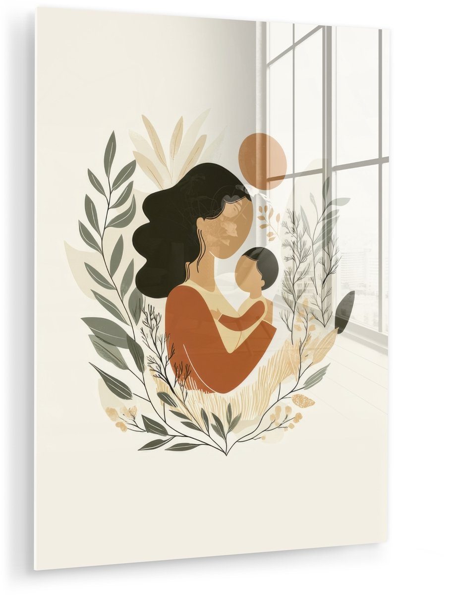 Illustratie - Moeder - Kind - Liefdevol