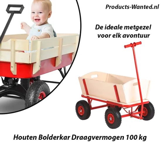 Houten Bolderkar Draagvermogen 100 kg