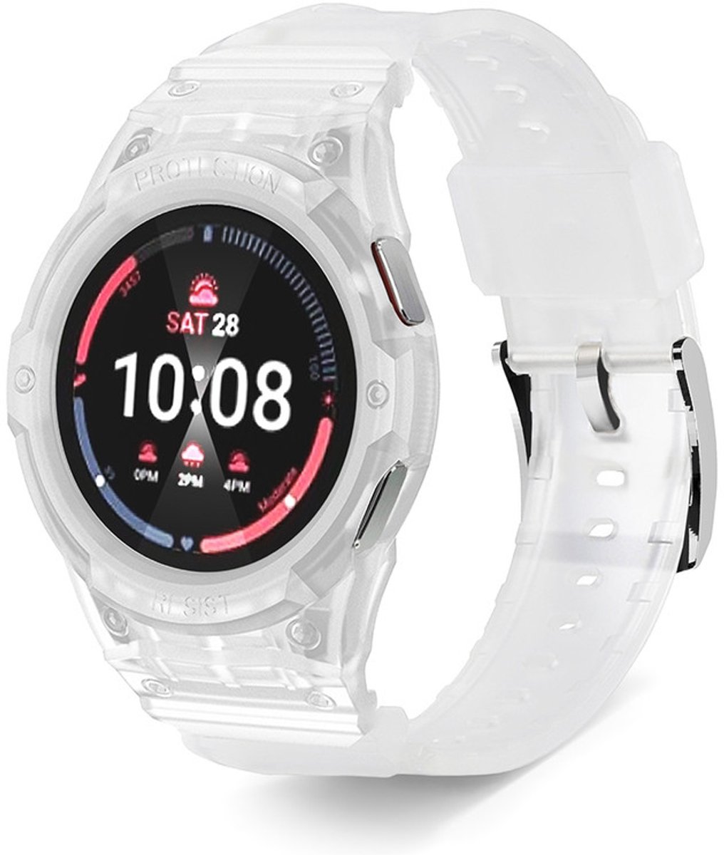 Bandje - met ingebouwde case - geschikt voor Samsung Galaxy Watch 7 (44 mm) - transparant