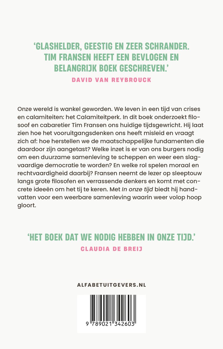 In onze tijd - back cover