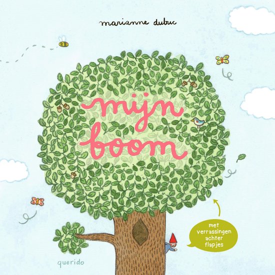 Mijn boom, een kinderboek met een grote groene boom, bijtjes en vlinders. Marianne Dubuc.