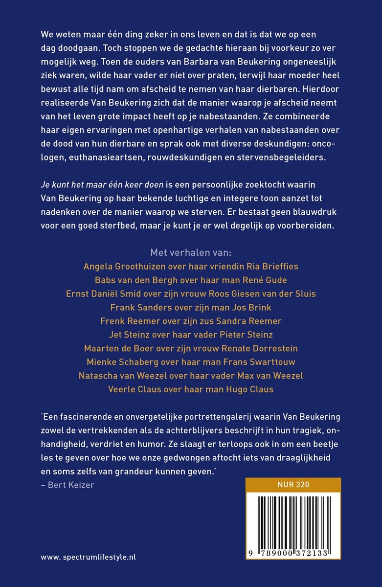 Je kunt het maar één keer doen - back cover