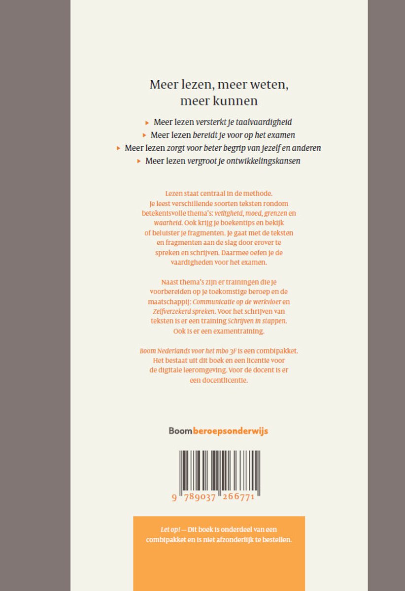 Boom Nederlands voor het MBO 3F - theorieboek en digitale leeromgeving ...