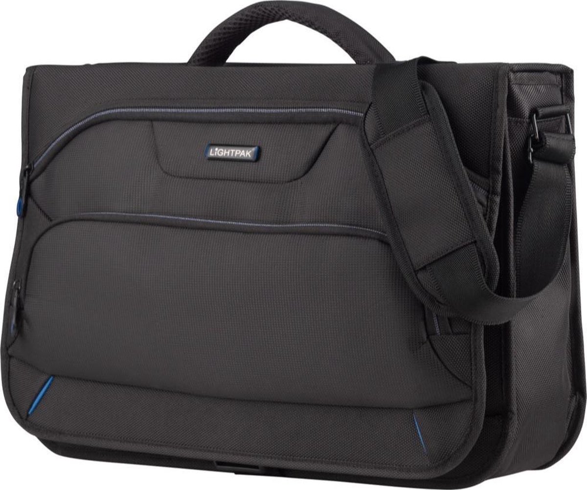Lightpak schoudertas - SOLAR - polyester - zwart - JU-46119