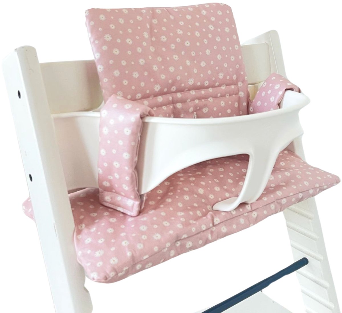 Ukje Stoelverkleiner TrippTrapp | Geplastificeerd | Extra ondersteunend | Afneembaar met natte doek én kan in de wasmachine | Babyveilig getest katoen | Geschikt voor Stokke Tripp Trapp Kussenset | Kinderstoel Verkleiner | Perfecte Pasvorm | Daisy