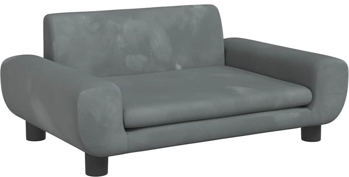 vidaXL Hondenmand 70x45x33 cm fluweel donkergrijs