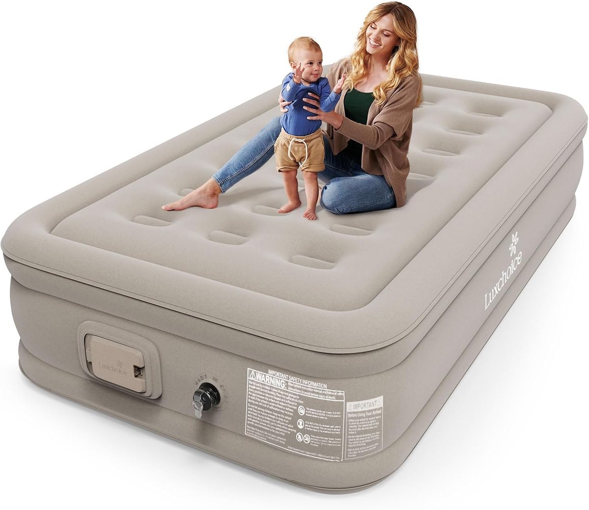 Zelfopblazend Luchtbed 1 Persoon met Draagbare Pomp – Anti-Slijtage en Geluiddemping – Perfect voor Camping en Thuis