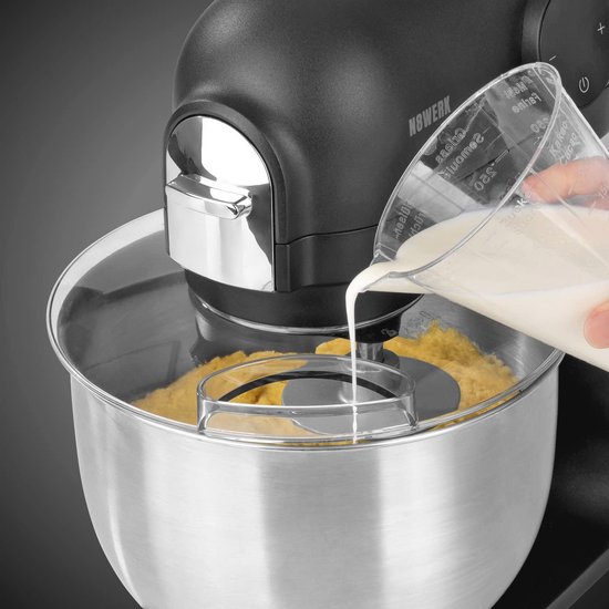 Krachtige Keukenmachine met 5L RVS Kom - 6 Snelheden, Digitale Display en Spatbescherming van Emerio — afbeelding 4