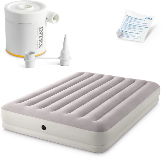 Intex Prestige Mid-Rise Luchtbed incl. USB150 luchtpomp - 203 x 152 x 30 cm