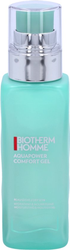 Turquoise BIOTHERM HOMME Aquapower Comfort Gel flesje met zilveren pomp