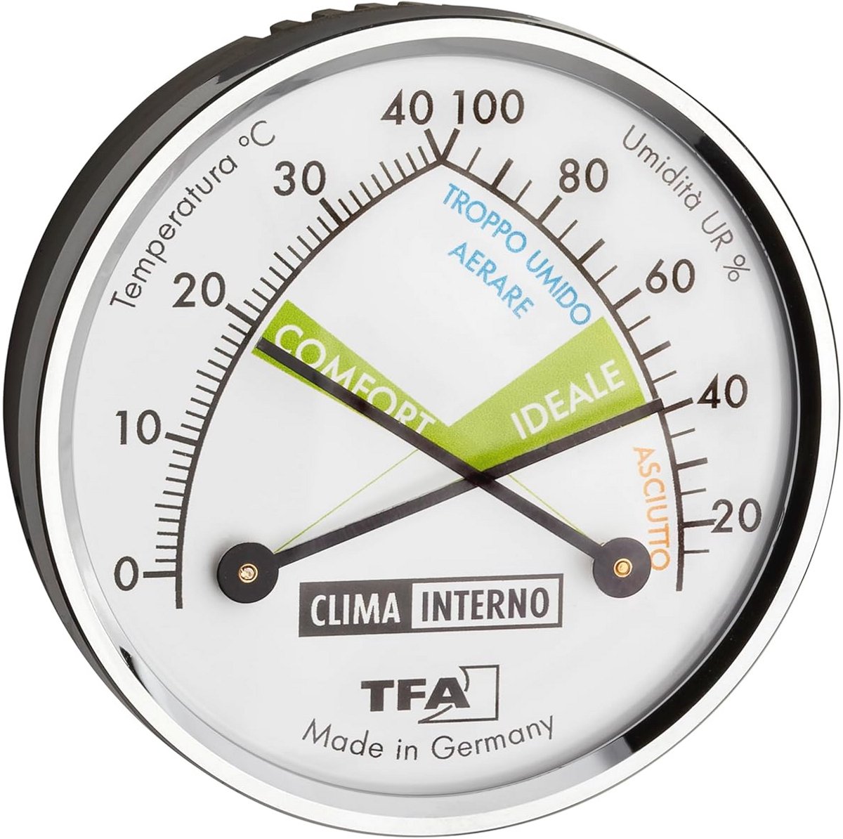 Thermo-hygrometer Metalen Ring - Nauwkeurige Analoge Temperatuur en Vochtmeter