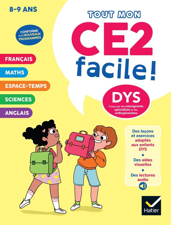 Mon CE2 facile ! Adapté aux enfants DYS ou en difficulté d'apprentissage - Nouveau programme