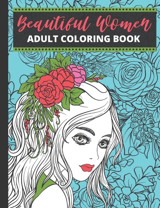 Beautiful Women Adult Coloring Book - cover