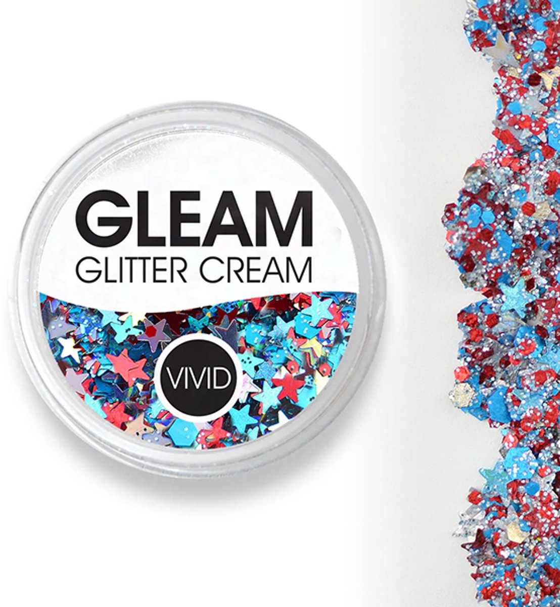 Vivid Gleam Chunky Glitter Cream- Red White