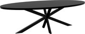 Bol.com Eettafel ovaal melamine 240cm Tommy zwart ovale tafel aanbieding