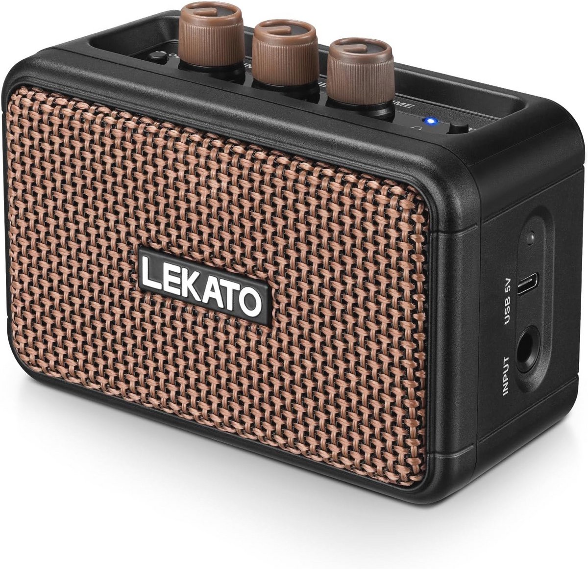 Draagbare Mini Gitaarversterker - 5W Oplaadbare Bluetooth Oefengitaarversterker met CLEAN/OVERDRIVE Effecten