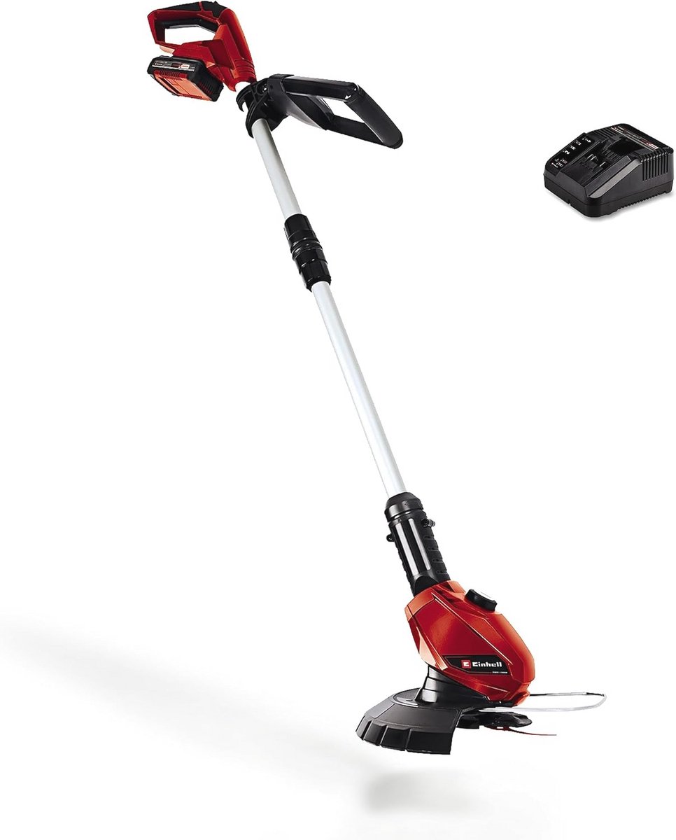 Accu Grastrimmer 18V - 24 cm Snijbreedte met Draaibare Motorkop en Bloembeschermer