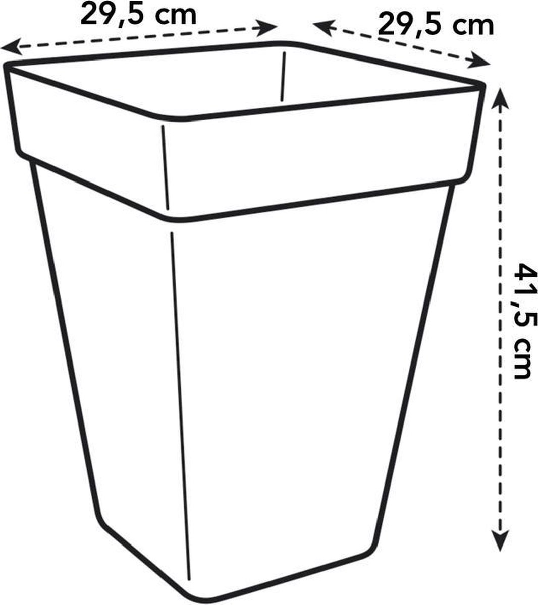 Elho Loft Urban Square High 30 - Large Outdoor Planter