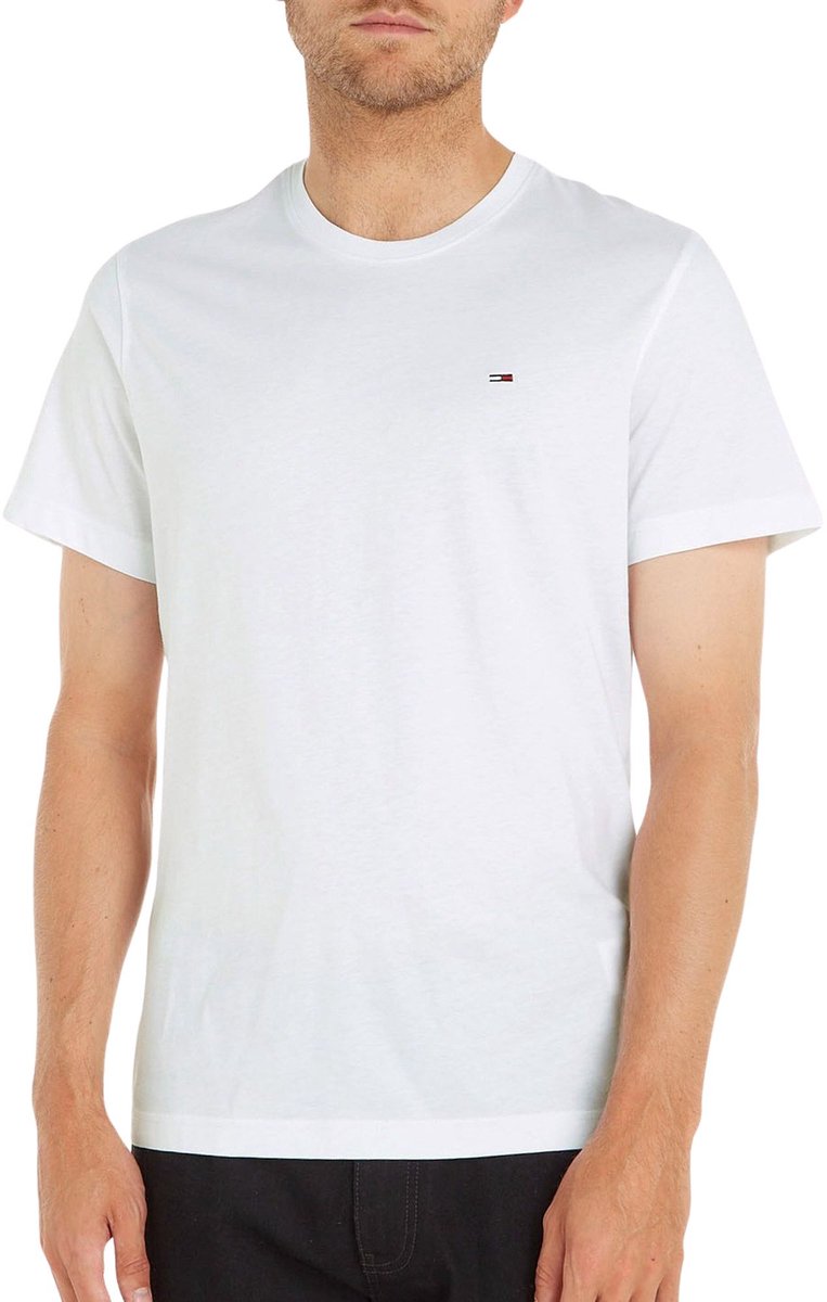 Tommy Jeans Tommy Flag Extra Slim Jersey T-Shirt Wit