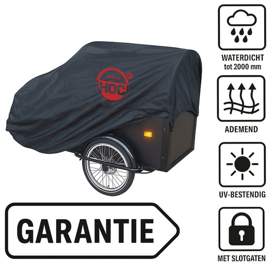 Bakfietshoes – Bakfiets hoes – Bakfiets regentent – Bakfiets hoes (met huif) – Red Label- Voor Bakfietsen tot 230 cm