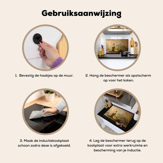 KitchenYeah® Protection plaque induction 81.2x52 cm - Olives - Nature morte - Vintage - Protege plaque de cuisson - Couvre plaque induction - Protecteur d'induction - Cuisine