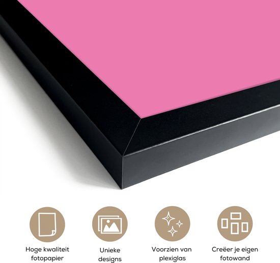 Poster in lijst - Fotolijst 80x60 cm - Posters - Moeder - Boodschap -Roze - Posterlijst zwart - Decoratie - Wanddecoratie woonkamer - Muurdecoratie slaapkamer