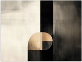 Poster 160x120 cm - Vormen - Modern - Zwart - Posters - Kamer decoratie - Wanddecoratie woonkamer - Muurdecoratie slaapkamer XXL