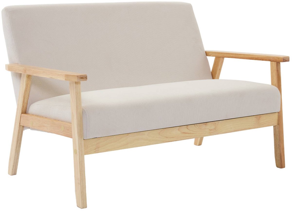 sweeek - Tweezits bankje van hout met corduroy zitting - isak