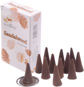 Wierook kegeltjes - geur sandelhout - cones - 15x stuks - houtachtig